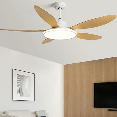 Nordic Simple LED Ceiling Mounted Fan Light with Third Gear for Bedroom and Living Room