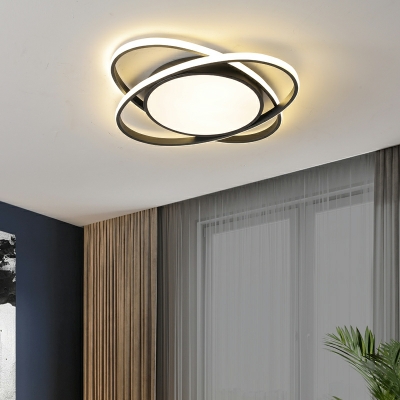 Personalized Double Oval Shape LED Flushmount Ceiling Light for Living Room and Bedroom