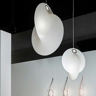 Silk Minimalism Pendant Lighting Fixtures Elegant White for Living Room