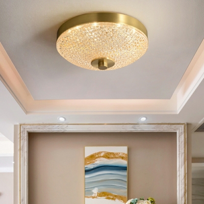 Traditional Ceiling Mount Chandelier Brass LED for Living Room