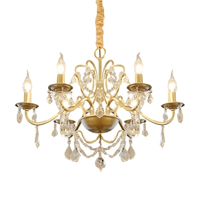 Traditional Chandelier Lighting Fixtures Crystal for Living Room