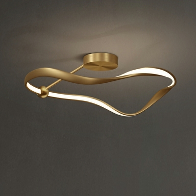 1 Light Minimalistic Style Ring Shape Metal Flush Mount Ceiling Light