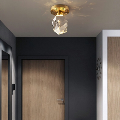 1 Light Modern Style Geometric Shape Metal Flush Mount Ceiling Fixture