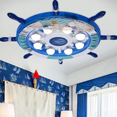 8 Lights Kids Style Dome Shape Metal Flush Mount Ceiling Light