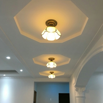 Creative Tiffany Art Glass Ceiling Light Fixture for Corridor and Balcony