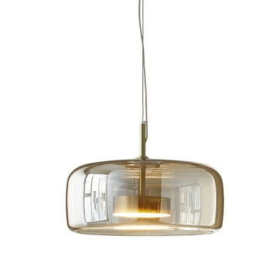 Industrial Glass Drum Hanging Pendnant Lamp Vintage for Living Room