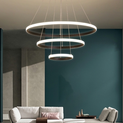 LED Creative 3 Layers Circle Chandelier for Dining Room and Living Room