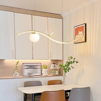 LED Linear Island Lighting Fixtures Minimalism for Dinning Room