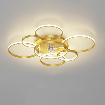 Minimalism Ceiling Fans Basic LED Metal Creative Round for Living Room