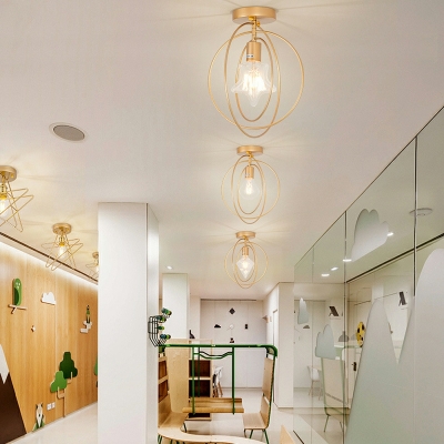1 Light Farmhouse Style Star Shape Metal Ceiling Flush Mount Lights