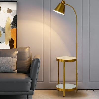 1 Light Minimalism Style Bell Shape Metal Standing Floor Lamp for Living Room