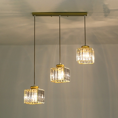 3 Lights European Style Creative Glass Crystal Pendant Light for Dining Room and Living Room