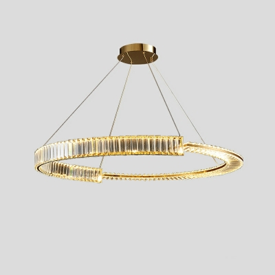 Crystal Chandelier Pendant Light Round LED Minimalism for Living Room