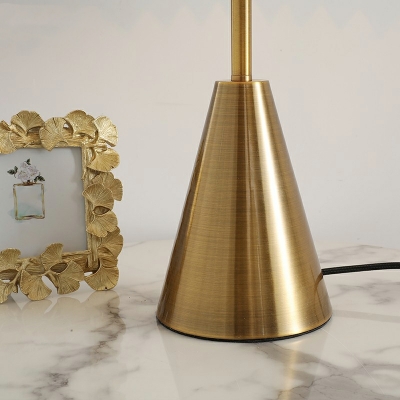 Fabric and Metal Minimalism Night Table Lamps Cone Elegant fot Living Room