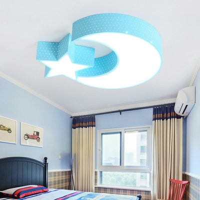 LED Macaron Flush Mount Ceiling Light Fixtures Metal for Kid's Room
