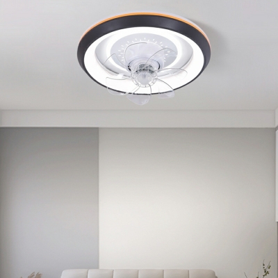 LED Modern Minimalist Acrylic Ceiling Mounted Fan Light with Third Gear for Bedroom