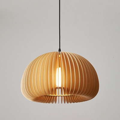 Minimalism Basic Pendant Lighting Fixtures Wood Dome for Dinning Room