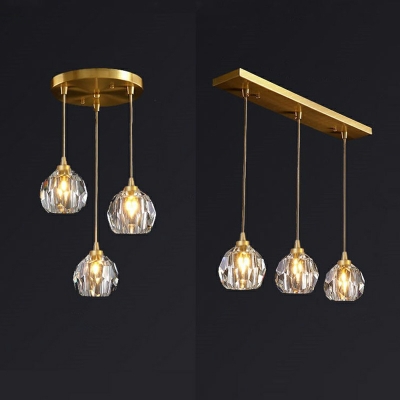 Minimalism Hanging Pendant Lights Crystal Globe for Living Room