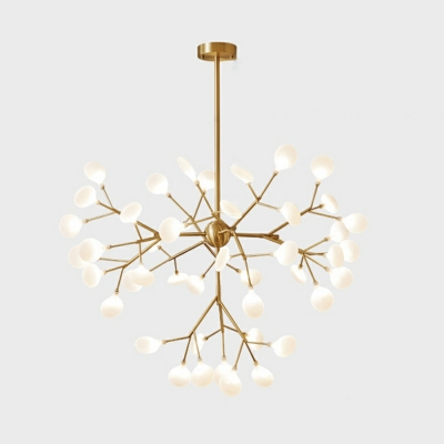 Nordic Creative Full Copper Firefly Chandelier for Bedroom and Living Room