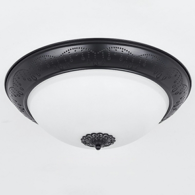 Traditional Flush Mount Lighting Fixtures Dome Glass for Living Room