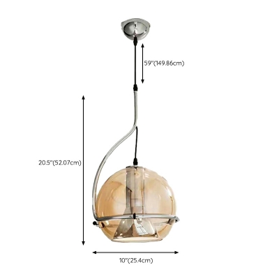 1 Light American Retro Bauhaus Glass Hanging Lamp for Bedroom and Dining Room