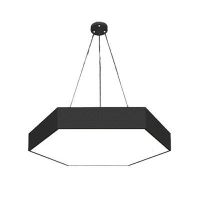 1 Light Contemporary Style Hexagon Shape Metal Hanging Pendant Light