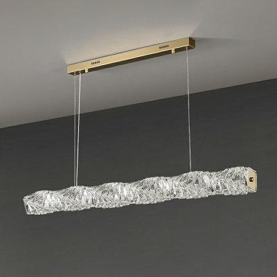 1 Light Modernist Style Rectangle Shape Metal Chandelier Light Fixtures