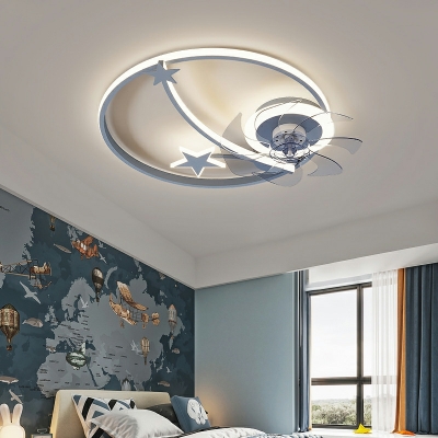 Contemporary Ceiling Fans Round Basic LED for Living Room