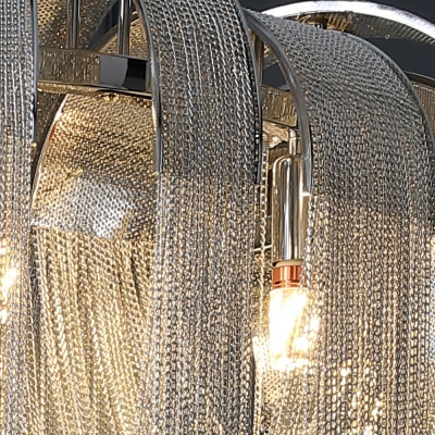 Contemporary Chandelier Lighting Fixtures Tassel Round Elegant for Living Room