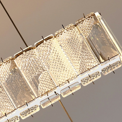 Crystal Island Chandelier Lights LED Minimalism for Dinning Room