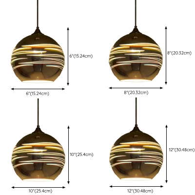 Globe Glass Hanging Light Fixtures Contemporary for Living Room