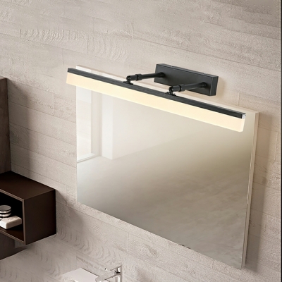 LED Wall Mounted Mirror Front Contemporary Linear Adjustable for Bathroom