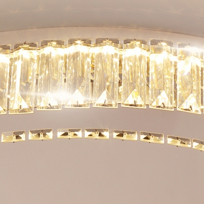 Light Luxury Round Crystal Ceiling Lamp with Stepless Dimming for Living Room and Bedroom
