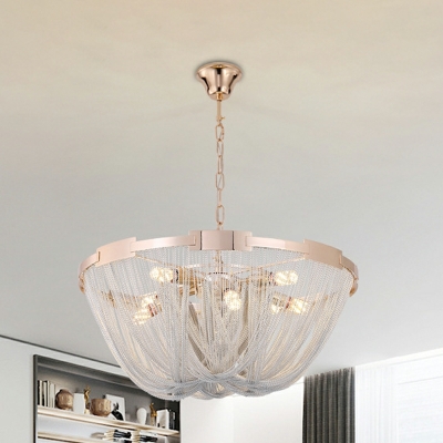 Metal Tassel Chandelier Lighting Fixtures Contemporary for Living Room