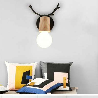 Modern Creative Antler Wall Lamp in Macaron Color for Bedroom and Entrance