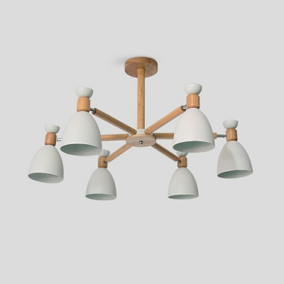 Nordic Macaron Wood Art Chandelier for Living Room and Dining Room