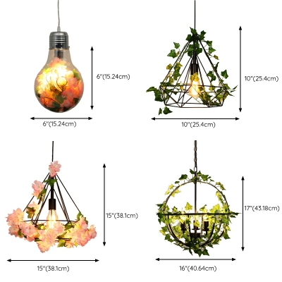 Retro Personality Plant Decoration Pendant Lamp for Restaurant and Bar