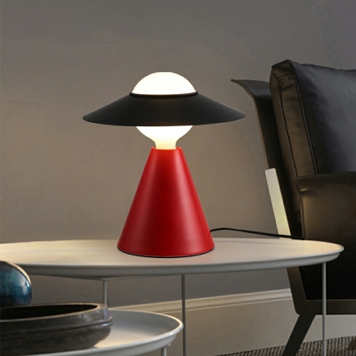 1 Light Contemporary Style Globe Shape Metal Night Table Lamp for Bedroom