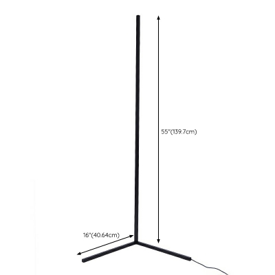 1 Light Minimalism Style Linear Shape Metal Standing Floor Light for Living Room