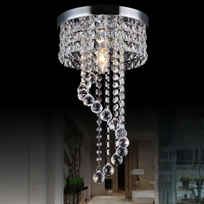1 Light Minimalist Style Waterfall Shape Metal Flush Mount Ceiling Chandelier