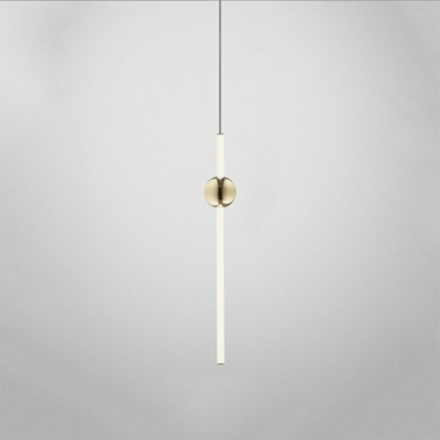 Contemporary Metal Hanging Pendnant Lamp LED Linear for Living Room