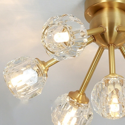 Elegant Flush Mount Wall Sconce Globe Crystal for Living Room