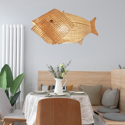 Fish Shade Hanging Pendant Lights Weave Modern for Living Room