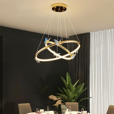 LED Creative Symphony Crystal Butterfly Chandelier for Living Room and Dining Room