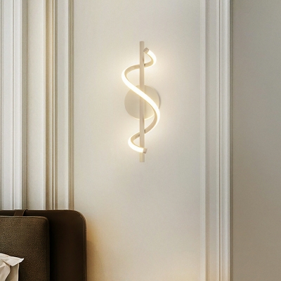 LED Modern Simple S Shape Wall Mount Fixture for Bedroom and Hallway