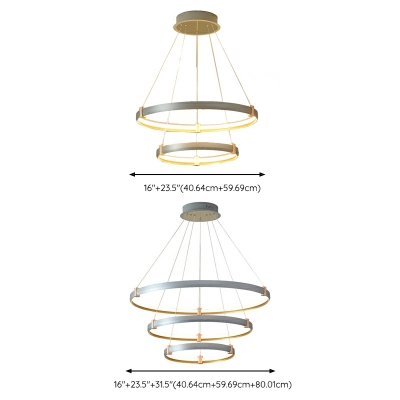 Minimalism Chandelier Lighting Fixtures Ring LED Linear for Living Room