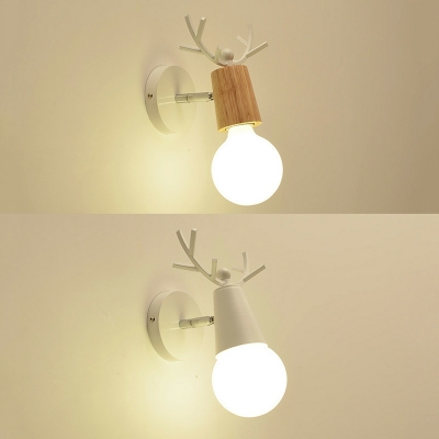 Modern Creative Antler Wall Lamp in Macaron Color for Bedroom and Entrance