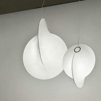 Silk Minimalism Pendant Lighting Fixtures Elegant White for Living Room
