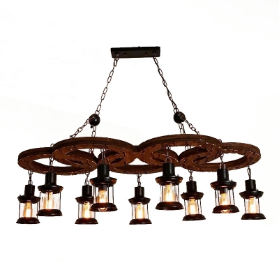 Vintage Chandelier Lighting Fixtures Industrial Drum Metal for Living Room