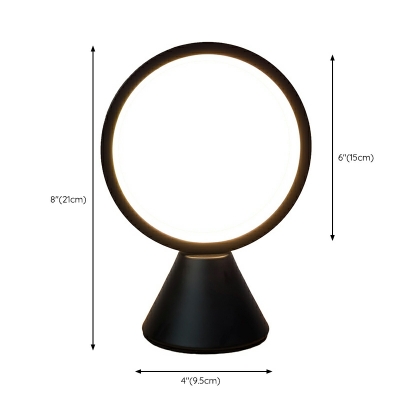 1 Light Contemporary Style Circle Shape Metal Night Table Light for Bedroom